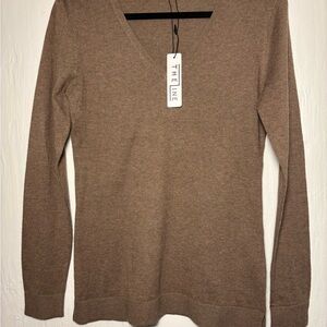 The Line by K V-Neck Brown Sweater